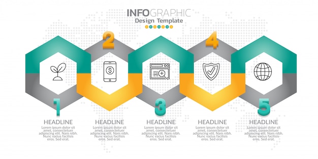 Infographic design template with options or steps.