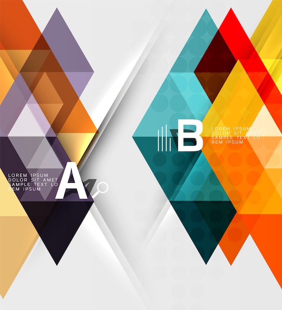 infographic template triangle tiles background vector template background for workflow layout diagram number options or web design
