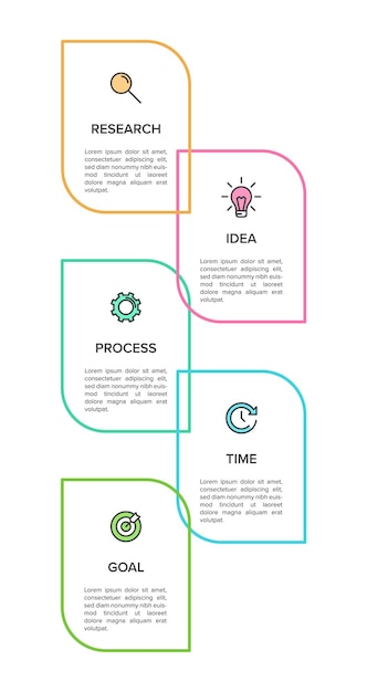 infographics business concept. vertical infographic design with icons and 5 options or steps.