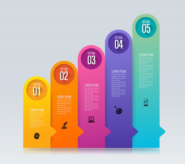 infographics with steps and options