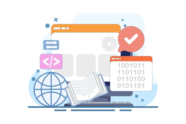 Informatics Concept illustration showing Logistics and Supply Chain Management Software Solution