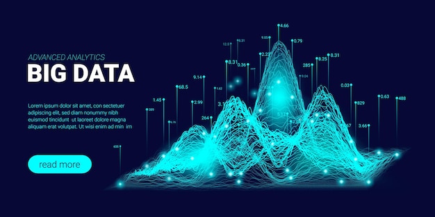 information background with big data stream abstract visualization