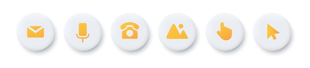 Information icons in claymorphism style