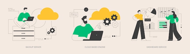 Information management abstract concept vector illustrations