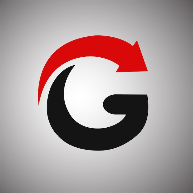 initial g with arrow logo template design illustration vector graphic design template element