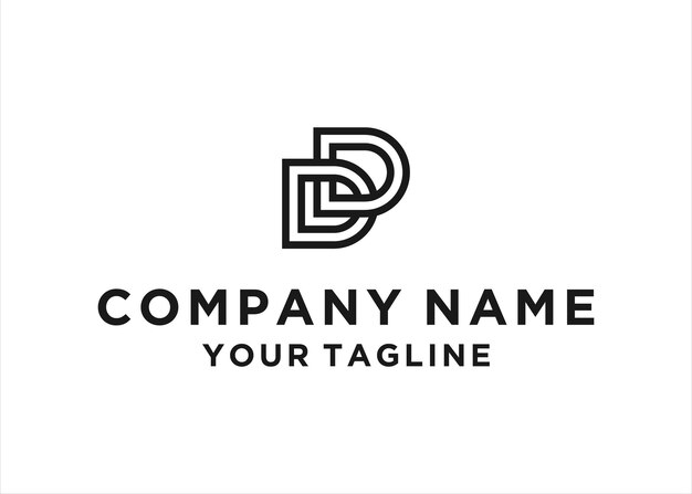 initial letter logo D, DD logo template Modern