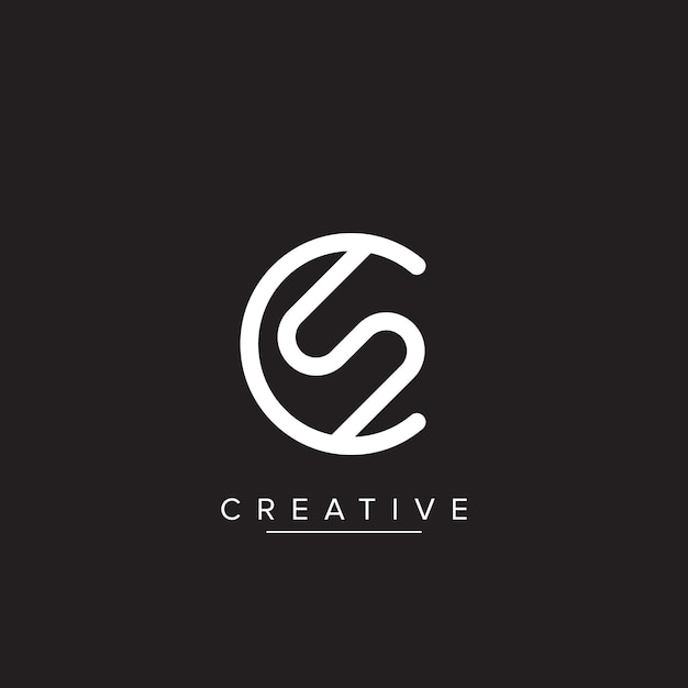 initial sc,cs,s,c abstract letters logo monogram vector icon.