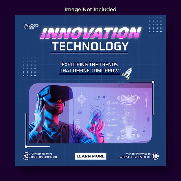 innovation and technology for the future promotion ads post design