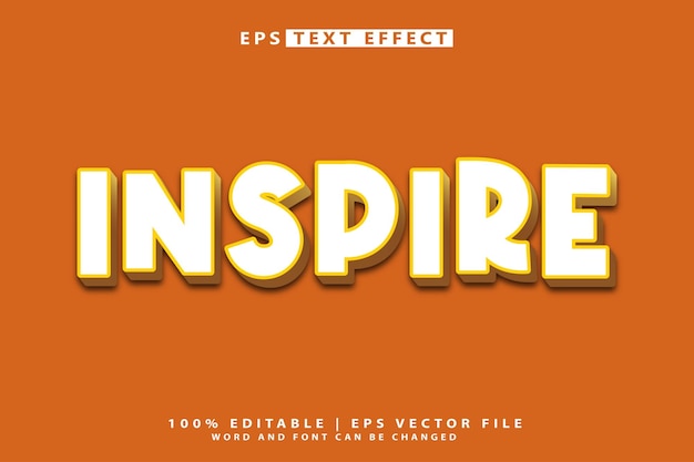 inspire 3d text effect and editable text effect