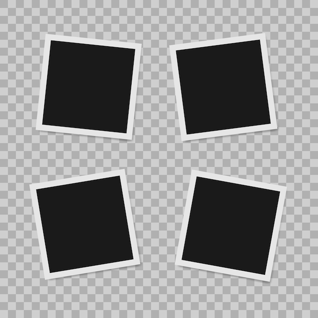 Instant photo border empty realistic photo frame