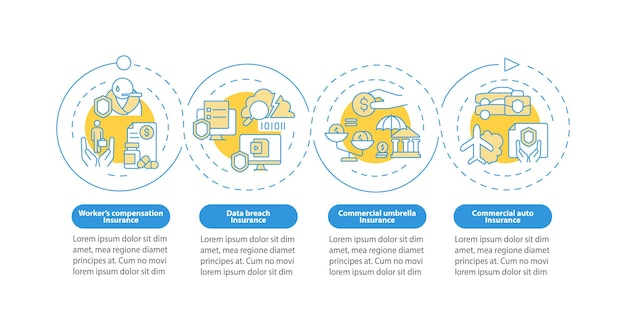 insurance types blue circle infographic template