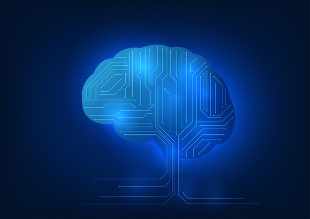Intelligent brain technology Inside the brain are connected technological circuits