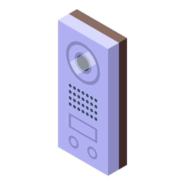 Intercom doorbell icon isometric vector Video door System security