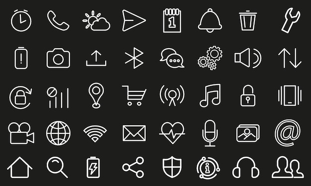 Interface icons Frequently used interface icons Media and photo settings