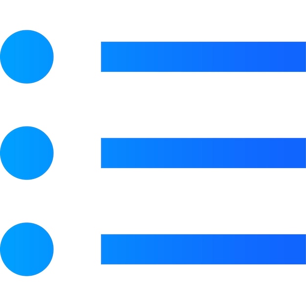 Interface icons representing a menu with circles and horizontal lines designed for clear navigation