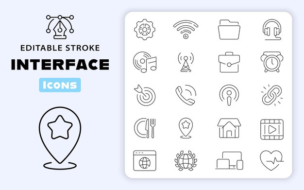 Interface UXUI line icons Ui and UX vector icon collection Thin line icons Editable stroke