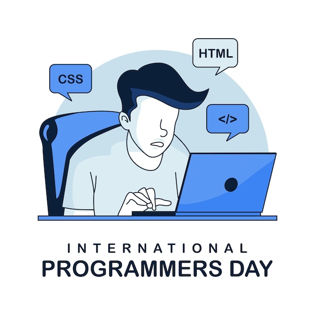 international programmers day post template vector stock