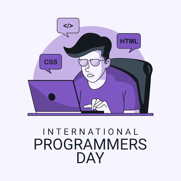 international programmers day poster template vector stock