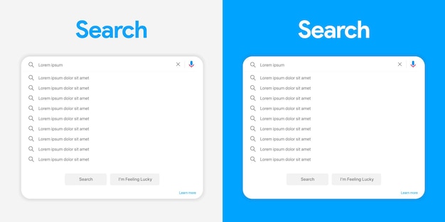 Internet browser search engine search bar for ui mobile app search address and navigation ba