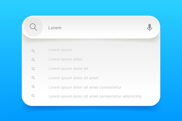 Internet browser search engine. search bar for ui mobile app. search address and navigation bar.