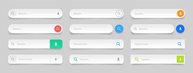 Internet browser search engine. search bar for ui mobile app. search address and navigation bar.