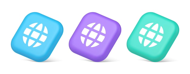 Internet connection global web communication button technology 3d isometric icon