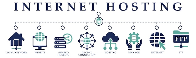Internet hosting icon local network website shared hosting global connection hosting manage internet