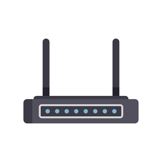 internet modem icon flat vector wifi equipment network wireless isolated