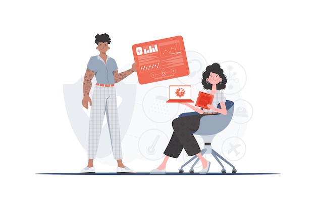 Internet of Things Team IOT and automation concept Good for websites and presentations Vector illustration in trendy flat style