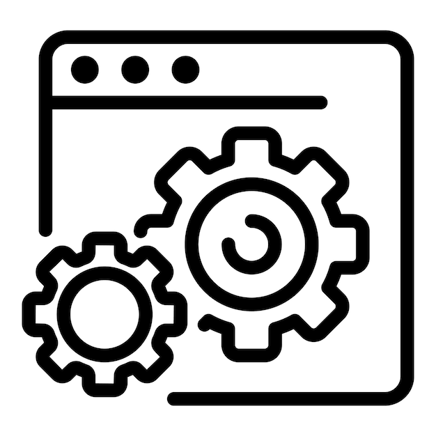 Internet page setting icon Outline internet page setting vector icon for web design isolated on white background