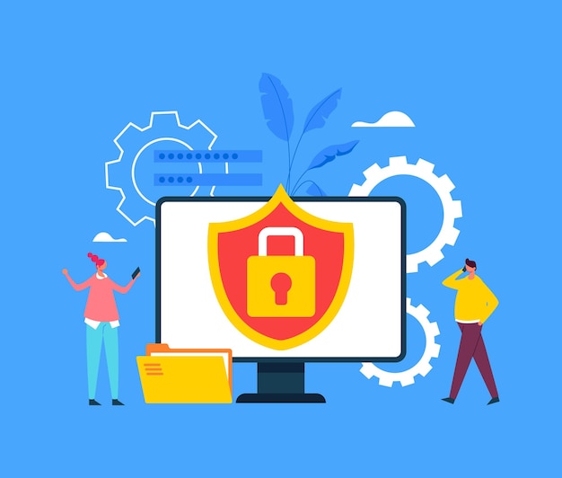 internet security data information protection concept.     