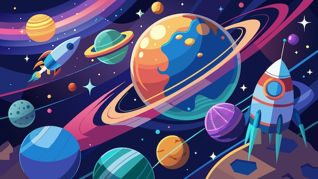 interstellar travel vector graphics illustration EPS source file format lossless scaling icon design