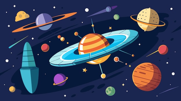 interstellar travel vector graphics illustration EPS source file format lossless scaling icon design