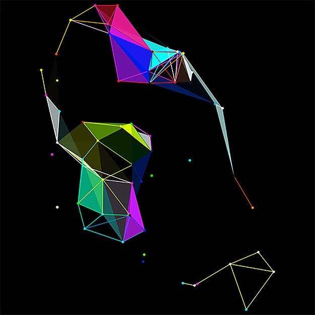 intricate abstract lines and random shapes on a dark background creating a bold and modern aesthetic