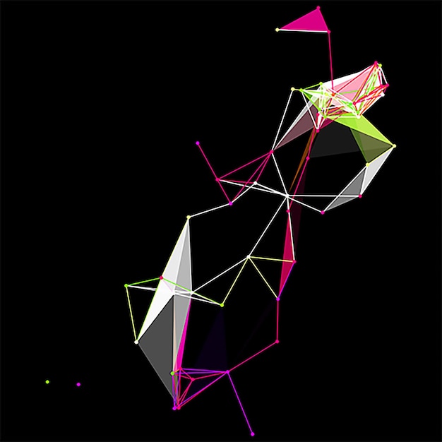 intricate abstract lines and random shapes on a dark background creating a bold and modern aesthetic