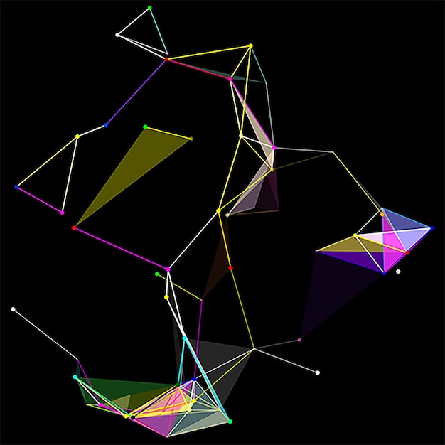 intricate abstract lines and random shapes on a dark background creating a bold and modern aesthetic