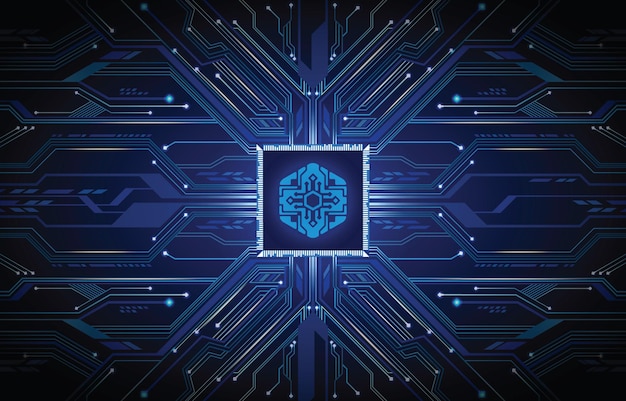 Intricate Circuit Board Design with AI Core