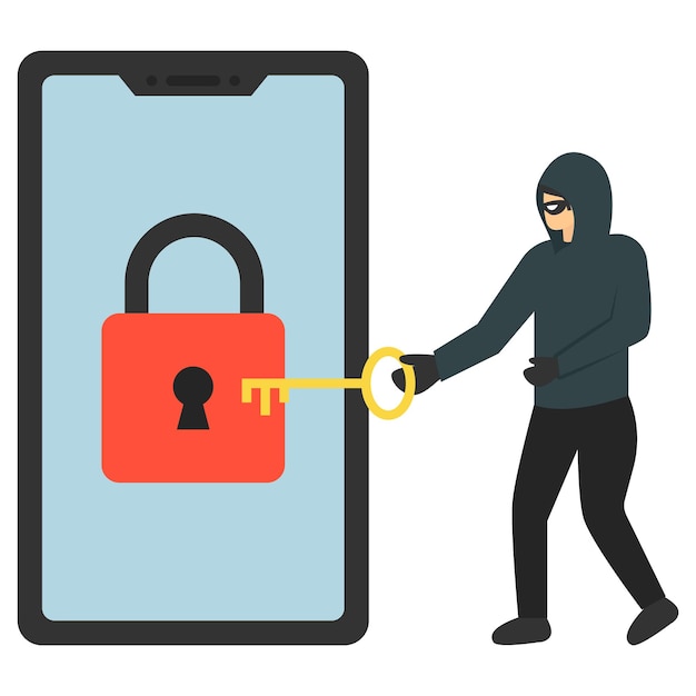 intruder trying to open the door Concept, hacker using anonymous hash keys, security breakers stock