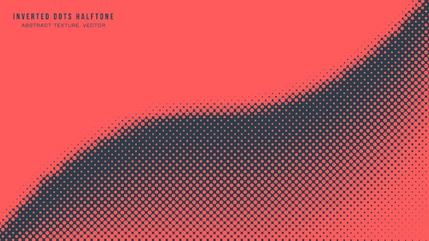 Inverted dots offset halftone pattern smooth curved border vector abstraction