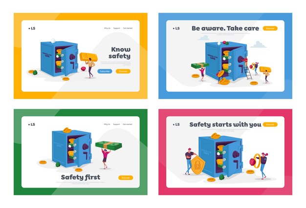 Investment and Safety Landing Page Template Set