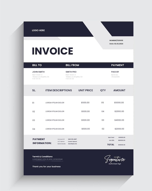 Invoice design template