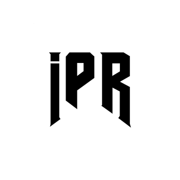 IPR letter logo design for technology company IPR logo design black and white color combination IPR logo IPR vector IPR design IPR icon IPR alphabet IPR typography logo design