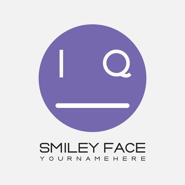 IQ initial monogram for Smiley face logo with circle style design