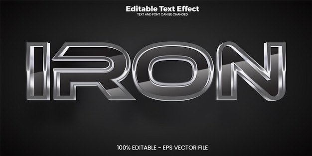 Iron editable text effect in modern trend style