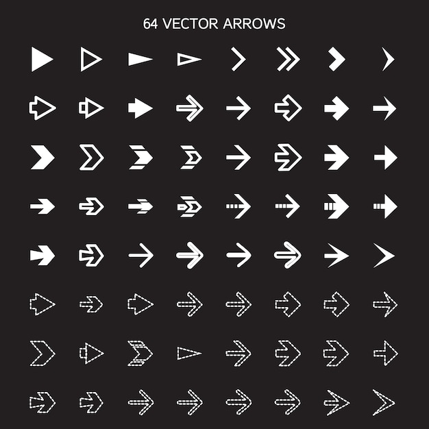 Isolated arrows set, undo and previous buttons.