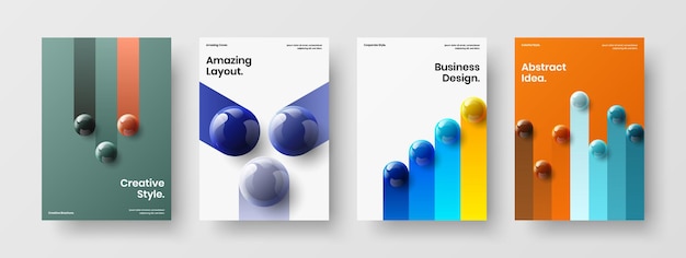 Isolated company identity A4 vector design template bundle