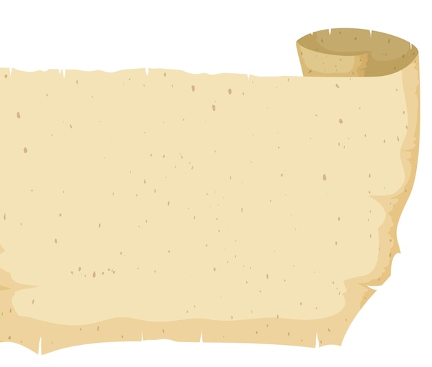 Isolated template with ancient unrolled scroll design over white background