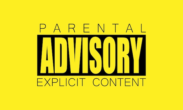 Isolated transparent color trough and black parental advisory explicit content text icon sign