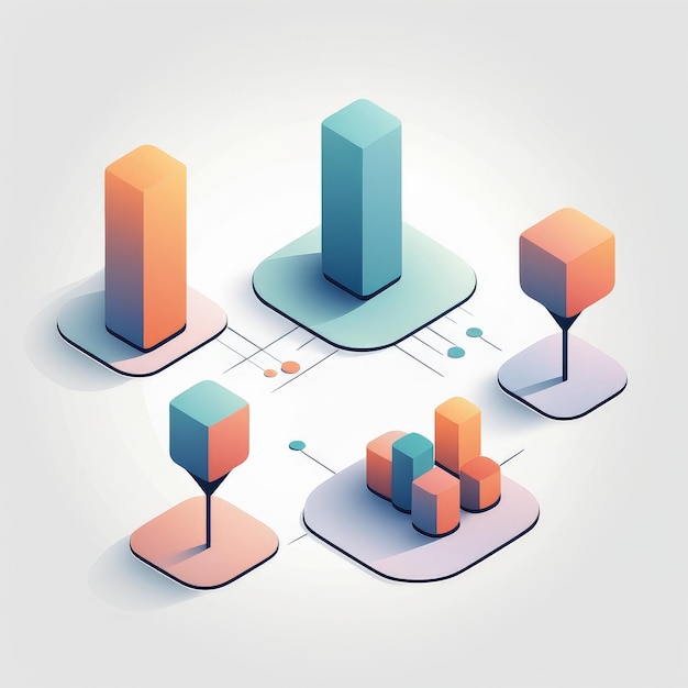 isometric 3d vector data analysis analytics data statistics statistics concept of business