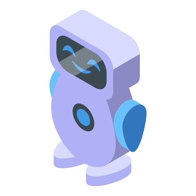 Isometric cartoon space robot vector illustration